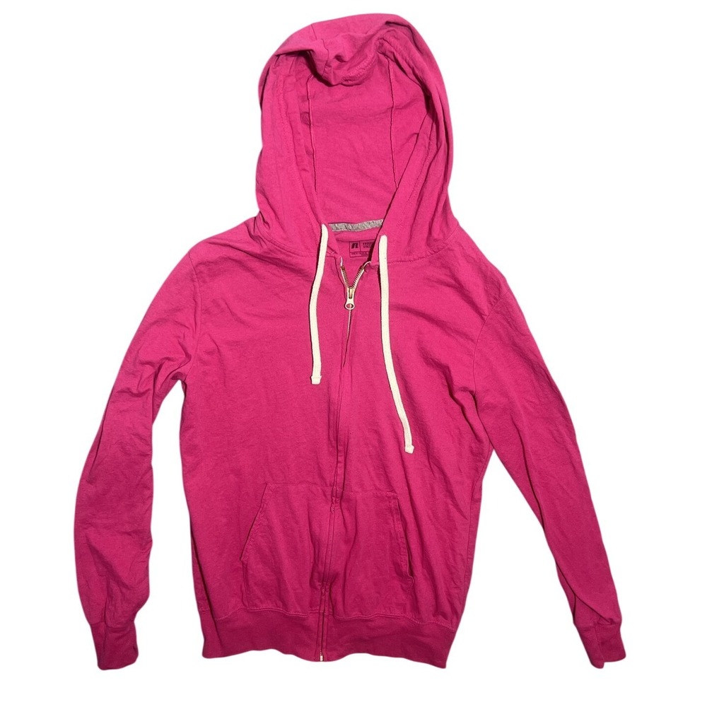 Russell Athletic Women's Hot Pink Full Zip Hoodie Sweatshirt Size Large L‎